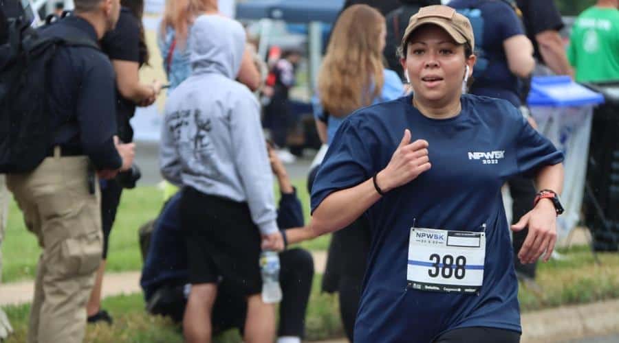 Female runner at National Police Week marathon