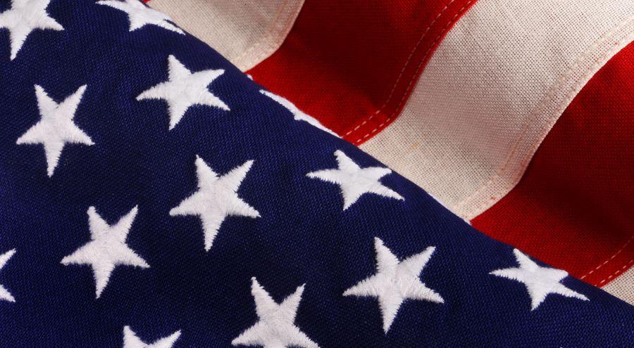 Close up of part of US flag.